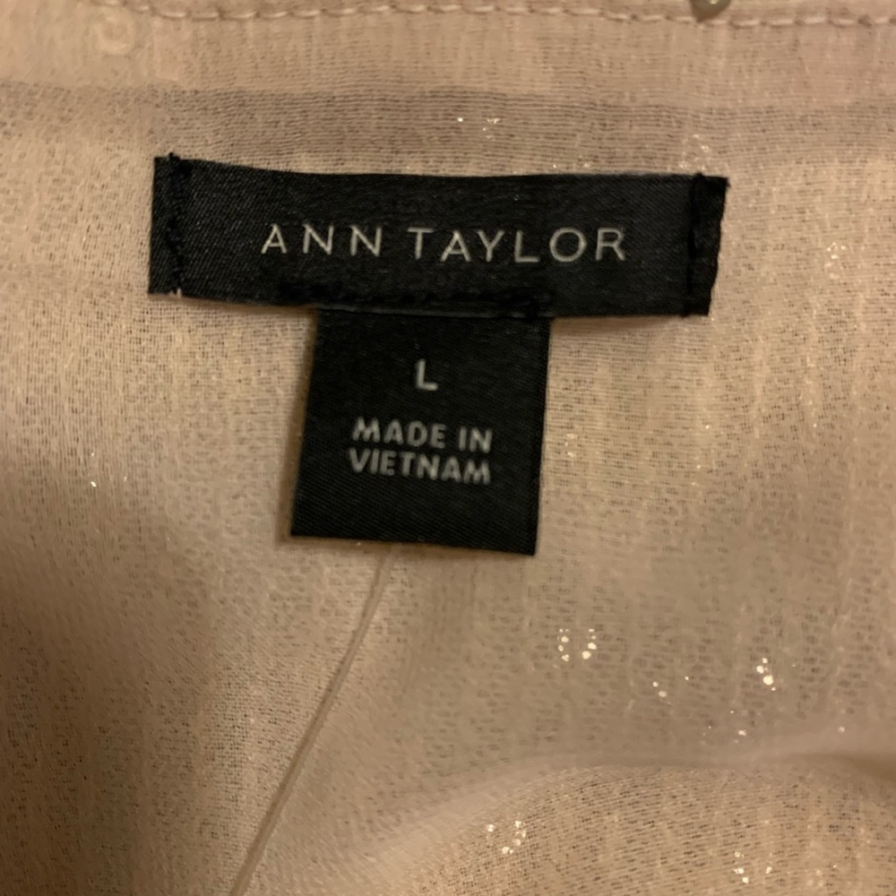 Ann Taylor Ethereal Gold Sequence Tank Cami Size Large - Picture 6 of 11